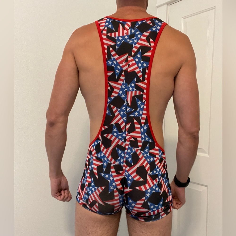 Men’s Patriotic Stars and Stripes Bodysuit - Picture 4 of 7